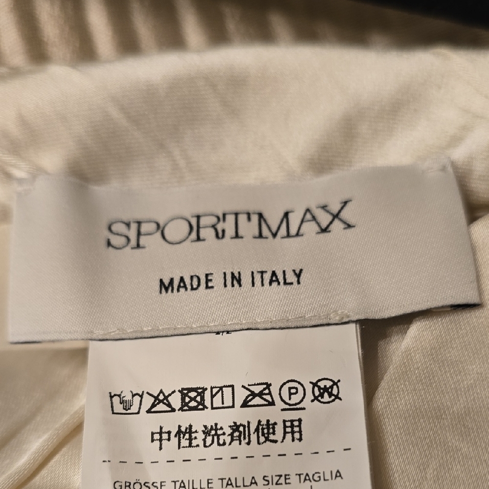 Sportmax Elegant Textured Beige Pencil Skirt - Picture 2 of 16